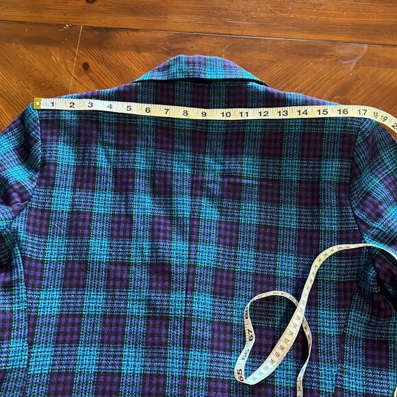 Vintage Handmade Pendleton Wool Plaid Blazer 90's Size 10 Double Breasted - Picture 7 of 8